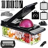Mandolina per Verdure, IDIQIB 15 in 1 Affettaverdure e Mandolini da Cucina Manuale Multifunzione Con...