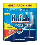 Finish Power All in 1 Pastiglie Lavastoviglie al Limone, 110 Capsule, pastiglie per lavastoviglie...