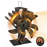 Ventola per Stufa a Legna, 7 Foglie Ventilatore per Stufa Non Elettrico, Ventilatore per Camino con...