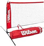 Wilson Starter Ez, Rete Mobile da Tennis Unisex – Adulto, Rosso/Nero, 6.1 m