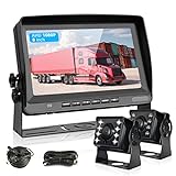 Hodozzy Telecamera Retromarcia per Auto con 8 Pollici Monitor LCD e AHD 1080P 2*Telecamere per...