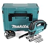 Makita DJV 180 T1J - Seghetto alternativo a batteria da 18 V + 1 batteria da 5,0 Ah + Makpac, senza...