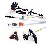 Fuxtec Decespugliatore a Scoppio 4 in 1 Multifunzione, tagliasiepi, Motosega da potatura,...