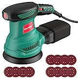Levigatrice Orbitale 300W, HYCHIKA 6 Velocità Regolabili, 13000 RPM, 12PCS Dischi Abrasivi 125mm...