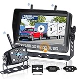 VASTEND V01 Telecamera per la Retromarcia Senza Fili HD 1080P 7'' Monitor e IP69 Telecamera per...