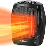 Termoventilatore a risparmio energetico, silenzioso, con termostato, 1500 W, portatile in ceramica,...