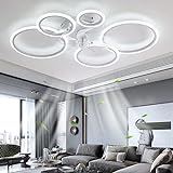 Moderno Ventilatore da soffitto con illuminazione con telecomando, LED 72W Dimmerabile Ventilatore a...