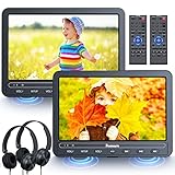 NAVISKAUTO Doppio Lettore DVD Portatile, 2 Lettore dvd Auto Poggiatesta con Batteria da 5 Ore, con...