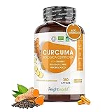 Curcuma e Piperina Plus 1520mg BIO Alto Dosaggio, Curcuma Capsule Vegan Certificate con Pepe Nero e...