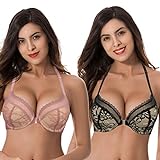 Curve Muse Taglie Forti da Donna, Aggiungi 1 Tazza, con Ferretto Push-up, Reggiseni con Chiusura sul...