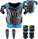 JUSTDOLIFE Armatura Moto per Bambini,5 Pezzi Protezione di Motocross Ginocchiere Traspiranti Gomito...