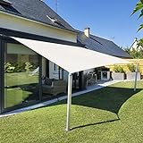 Sunnylaxx 5x5m Crema Tenda a Vela Quadrata Ombreggiante, Impermeabile Vele Parasole Protezione UV...