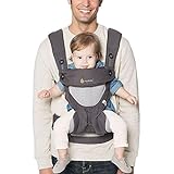 Ergobaby Marsupio Bambino Ergonomico Estivo, 360 Cool Air Grigio Carbone, Porta Bebè Traspirante...