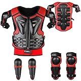 Fansport Armatura Moto Per Bambini, 5 Pezzi Set Di Armatura Da Moto Protezione Di Motocross Per...