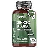 Ginkgo Biloba - 365 Compresse Vegane da 6600mg - Estratto 50:1 di Ginkgo Biloba Integratore +...
