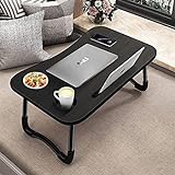 m MU Tavolino da Letto Nero Colazione Pieghevole Tavolo Letto Regolabile e Portatile per Laptop PC...